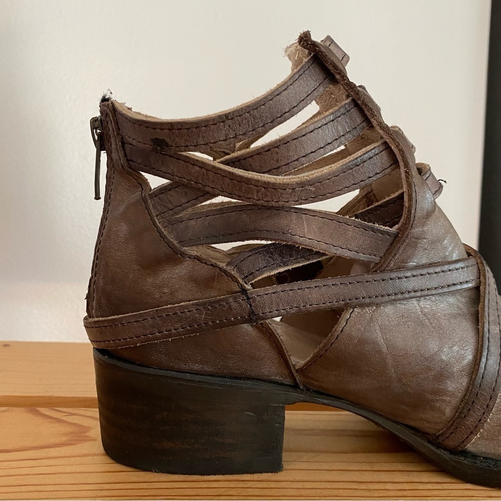 Firebird by Steven Gray Brown Leather Distressed Stair Ankle Boot 6 - Picture 9 of 16